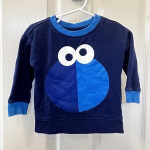 Hanna Andersson Sesame Street Cookie Monster Sweatshirt Boys Size 80 US 18-24M